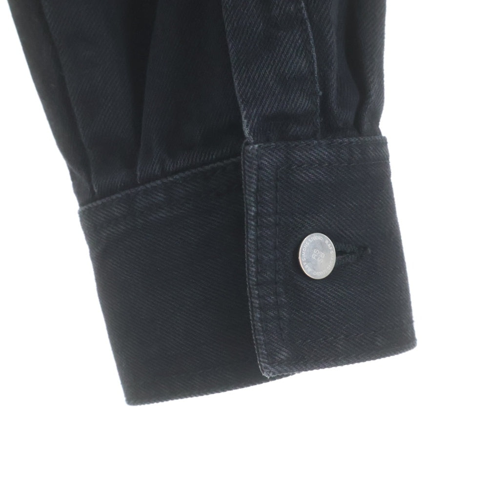 RAF SIMONS(ラフシモンズ) CARRY OVER DENIM SHIRT 172-241 RSパッチデニムジャケット テープロゴ 長袖シャツ ブラック