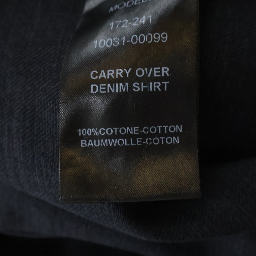 RAF SIMONS(ラフシモンズ) CARRY OVER DENIM SHIRT 172-241 RSパッチデニムジャケット テープロゴ 長袖シャツ ブラック