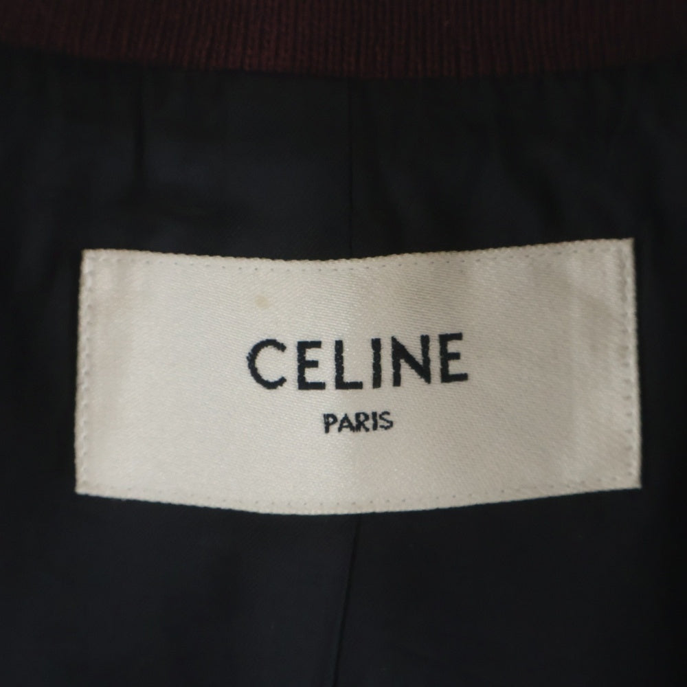 CELINE(セリーヌ) CLASSIC WOOL TEDDY JACKET 2V29T896C クラシックウール テディジャケット ブラック/ボルドー
