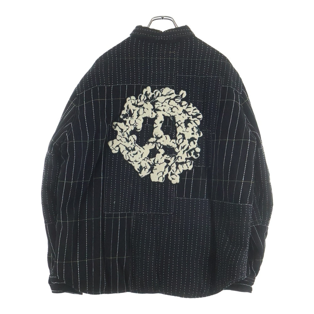 DENIM TEARS(デニムティアーズ) Levis Peace Patchwork Padded Jacket ×リーバイス パデッドステッチ ジャケット ブラック