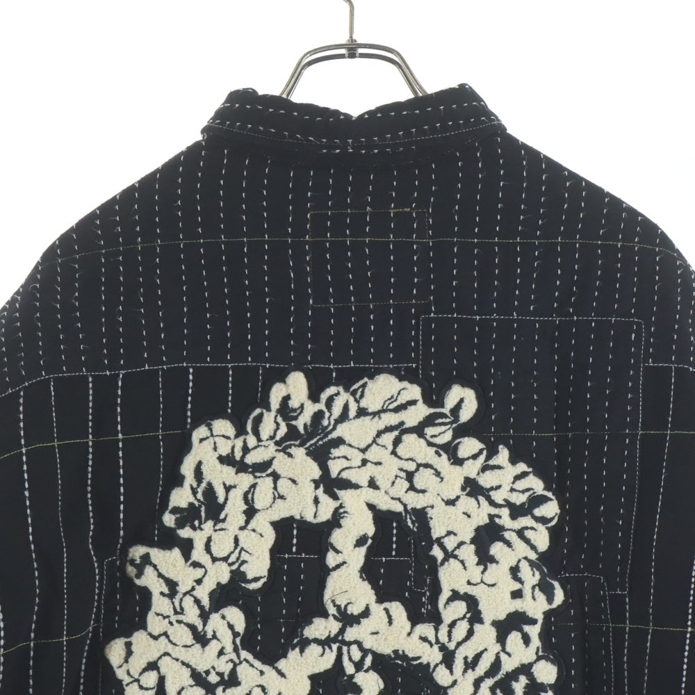 DENIM TEARS(デニムティアーズ) Levis Peace Patchwork Padded Jacket ×リーバイス パデッドステッチ ジャケット ブラック
