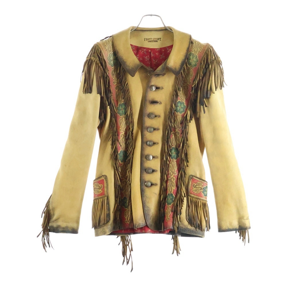 VINTAGE(ヴィンテージ) FRONT STREET (フロント ストリート) FRINGE LEATHER JACKET フリンジ レザー ジャケット ベージュ