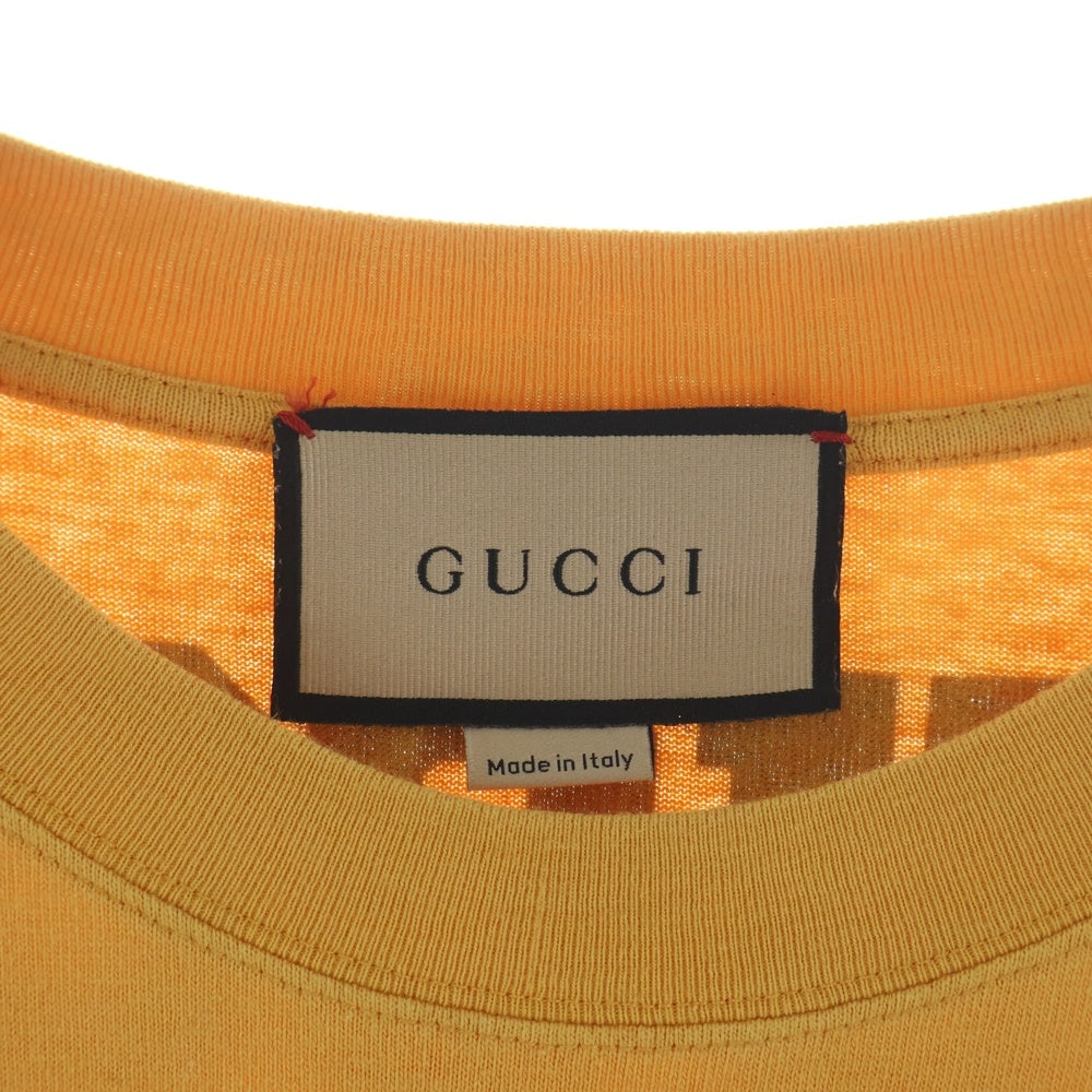 GUCCI(グッチ) 21SS 25 Eschatology Graphic Print Oversized T-Shirt エスカトロジー グラフィック プリント 半袖Tシャツ カットソー イエロー/ブラック 660744 XJDKM
