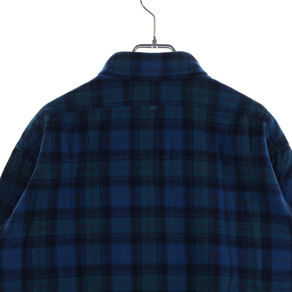 VINTAGE(ヴィンテージ) Vintage 70s Wool Check L/S shirt ヴィンテージ ウール チェック 長袖 シャツ ブルー×グリーン