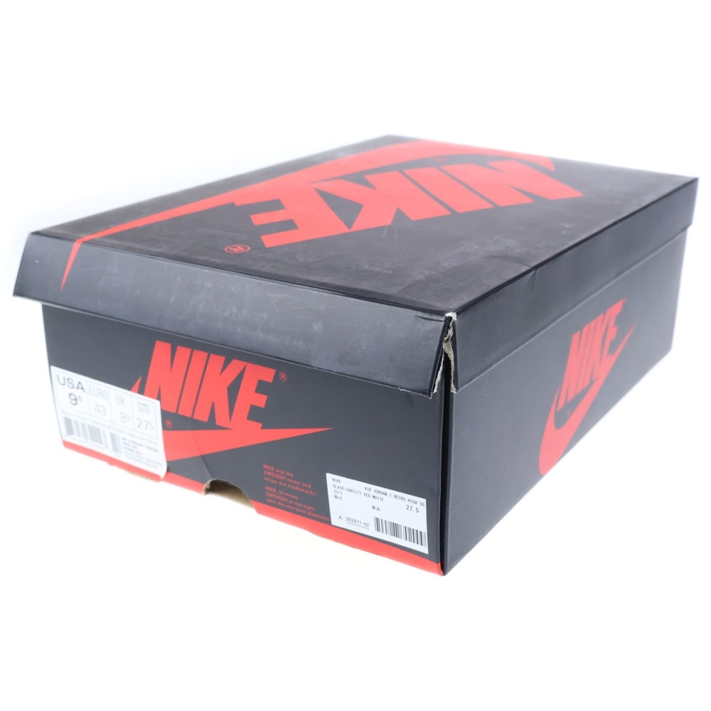 NIKE(ナイキ) Air Jordan 1 Retro High OG Bred 2013 エアジョーダン1 レトロ ハイカットスニーカー オージー ブレッド 2013 レッド/ブラック 555088-023