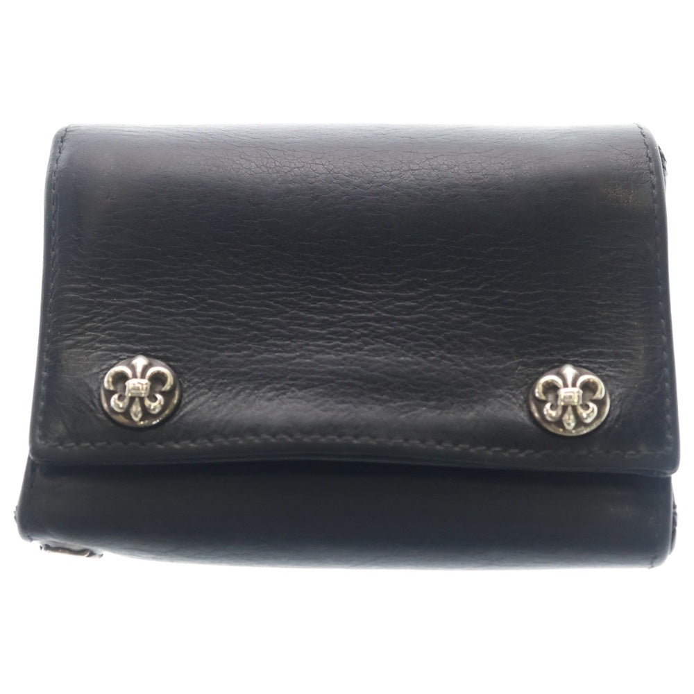 CHROME HEARTS(クロムハーツ) 3FOLD 3フォールド BSフレアボタン レザーウォレット 財布 ブラック BCA364