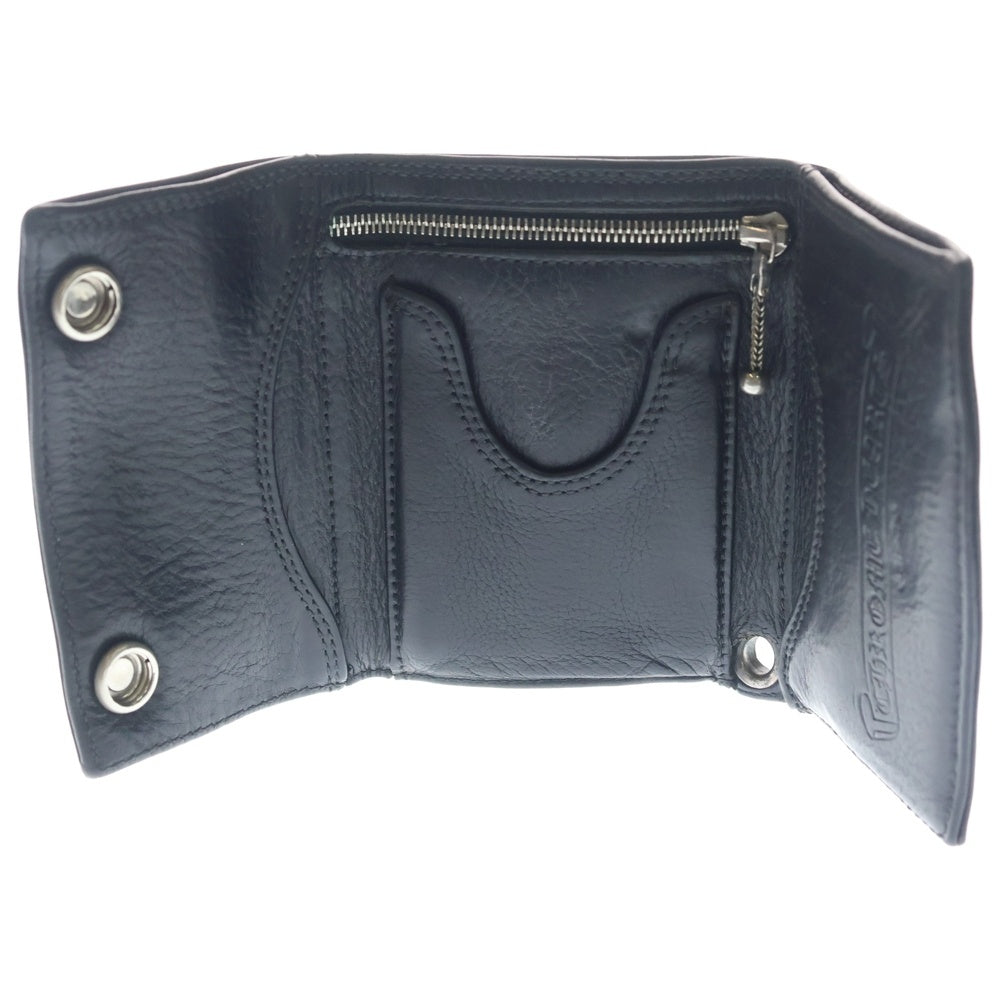 CHROME HEARTS(クロムハーツ) 3FOLD 3フォールド BSフレアボタン レザーウォレット 財布 ブラック BCA364