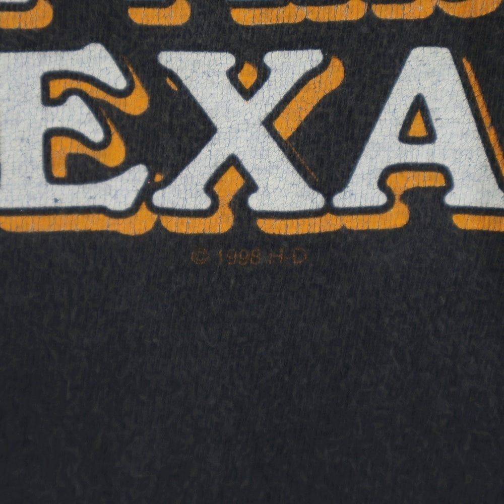 HARLEY DAVIDSON(ハーレーダビッドソン) 90-00S EAGLE FIRE PATTERN FLAME L/S TEE ALAMO CITY イーグル ファイヤーパターン フレーム 長袖Tシャツ カットソー ブラック