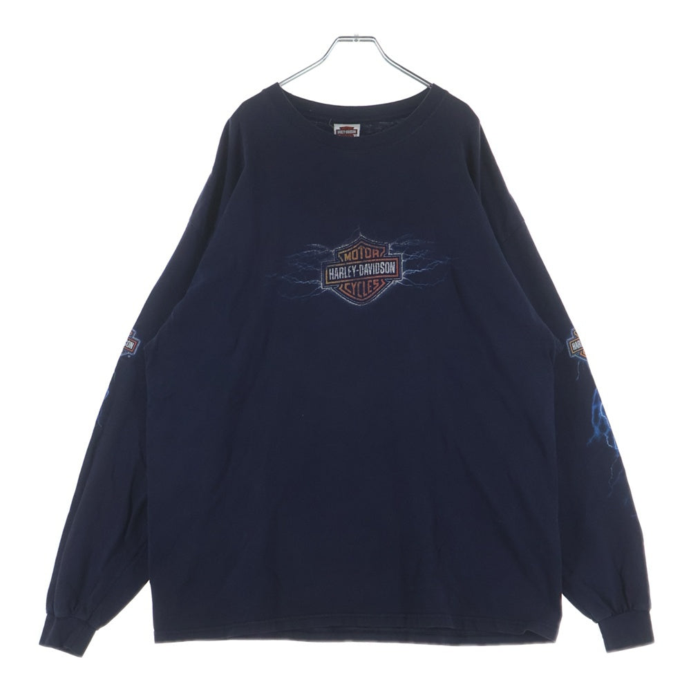 HARLEY DAVIDSON(ハーレーダビッドソン) 00S BAR & SIELD BLUE THUNDER L/S TEE バーアンドシールド ブルー サンダー 長袖Tシャツ カットソー ネイビー