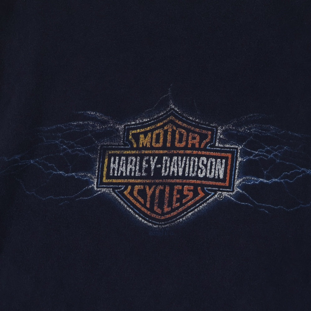 HARLEY DAVIDSON(ハーレーダビッドソン) 00S BAR & SIELD BLUE THUNDER L/S TEE バーアンドシールド ブルー サンダー 長袖Tシャツ カットソー ネイビー