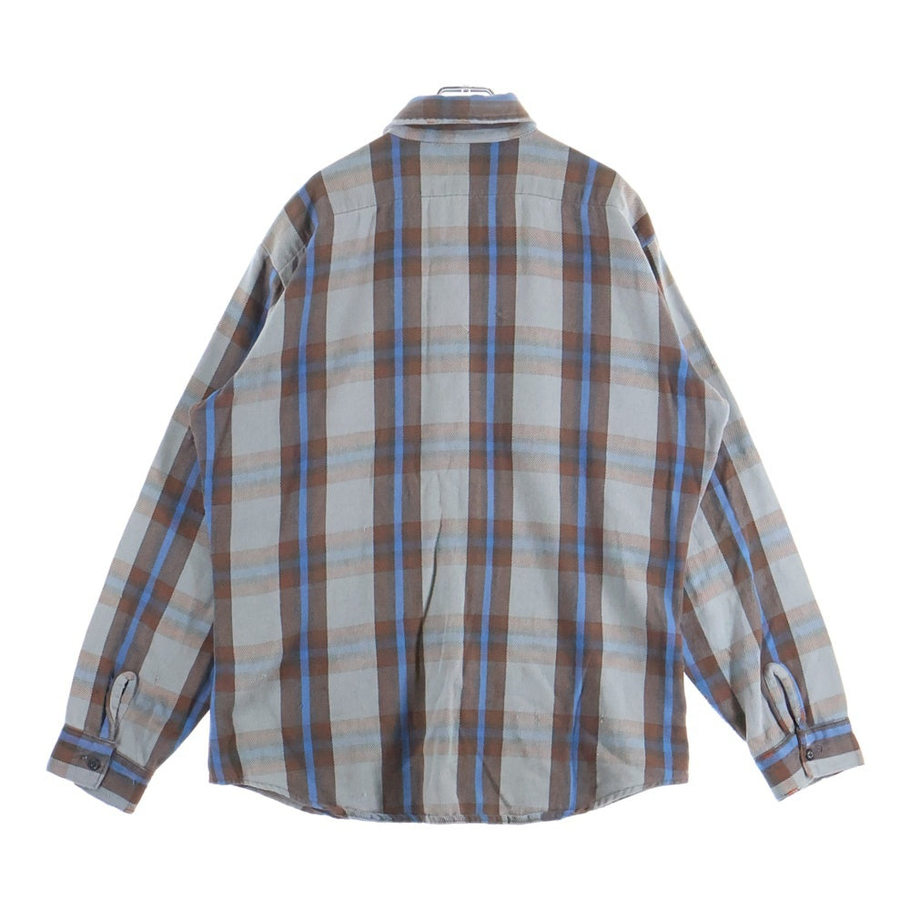 FIVE BROTHERS(ファイブブラザー) 70-80S FLANNEL CHECK L/S SHIRT コットン チェック 長袖 ネルシャツ ブラウン/ブルー/グレー