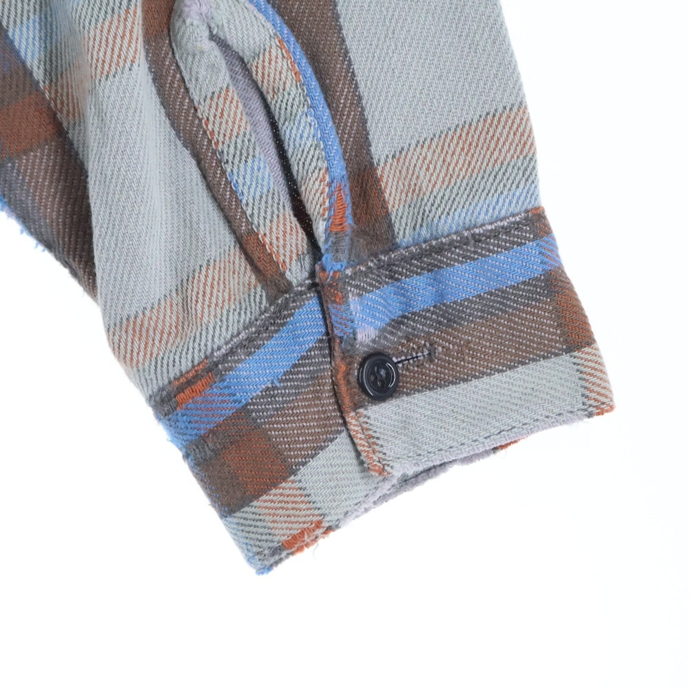 FIVE BROTHERS(ファイブブラザー) 70-80S FLANNEL CHECK L/S SHIRT コットン チェック 長袖 ネルシャツ ブラウン/ブルー/グレー