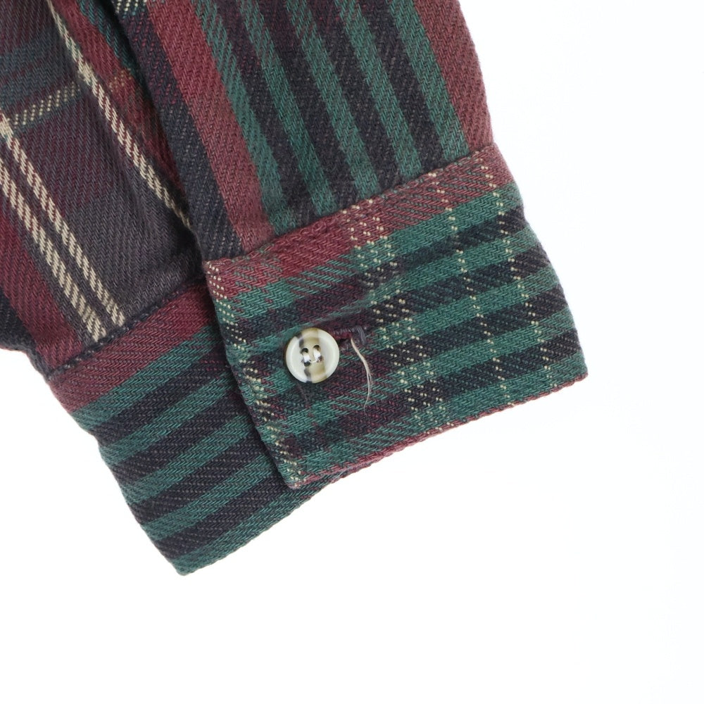 FIVE BROTHERS(ファイブブラザー) 90S FLANNEL CHECK L/S SHIRT コットン チェック 長袖 ネルシャツ レッド/グリーン/ブラック