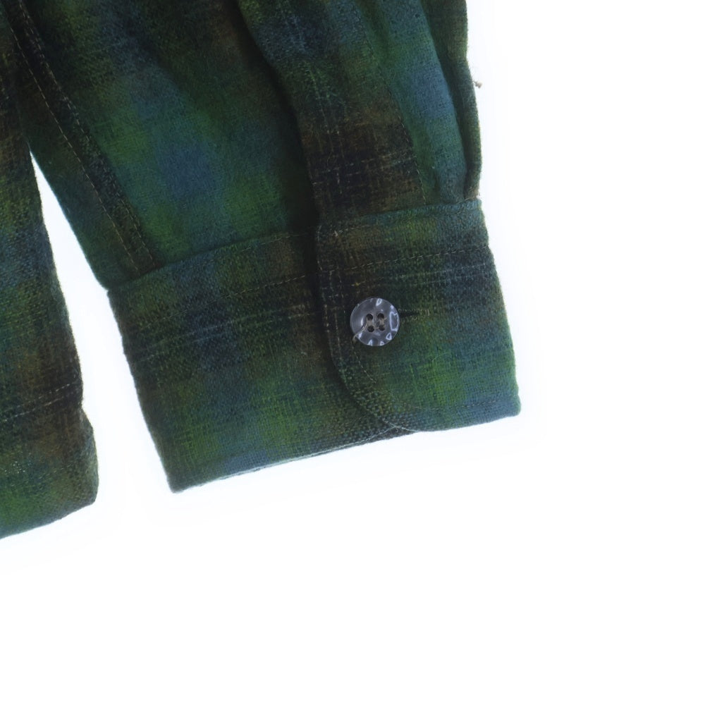 PENNEYS TOWNCRAFT(ぺニーズタウンクラフト) 60-70S WOOL CHECK OPEN COLOR L/S SHIRT 開襟 チェック 長袖シャツ グリーン/ブラウン/ブルー