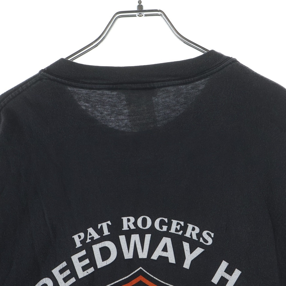 HARLEY DAVIDSON(ハーレーダビッドソン) 00S EAGLE FLAME L/S TEE PAT ROGERS SPEEDWAY イーグルフレーム 長袖Tシャツ カットソー ブラック
