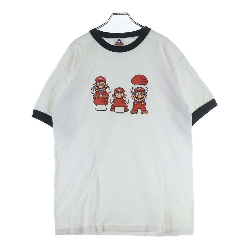 VINTAGE(ヴィンテージ) 00S MARIO RINGER TEE 2002 リンガーネック 半袖Tシャツ カットソー ホワイト/ブラック