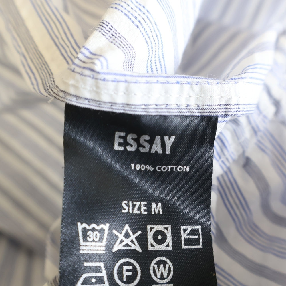 ESSAY(エッセイ) SH-1 BALLON SHIRT Sax Stripe バルーン ストライプ 長袖シャツ ES08MSH-01