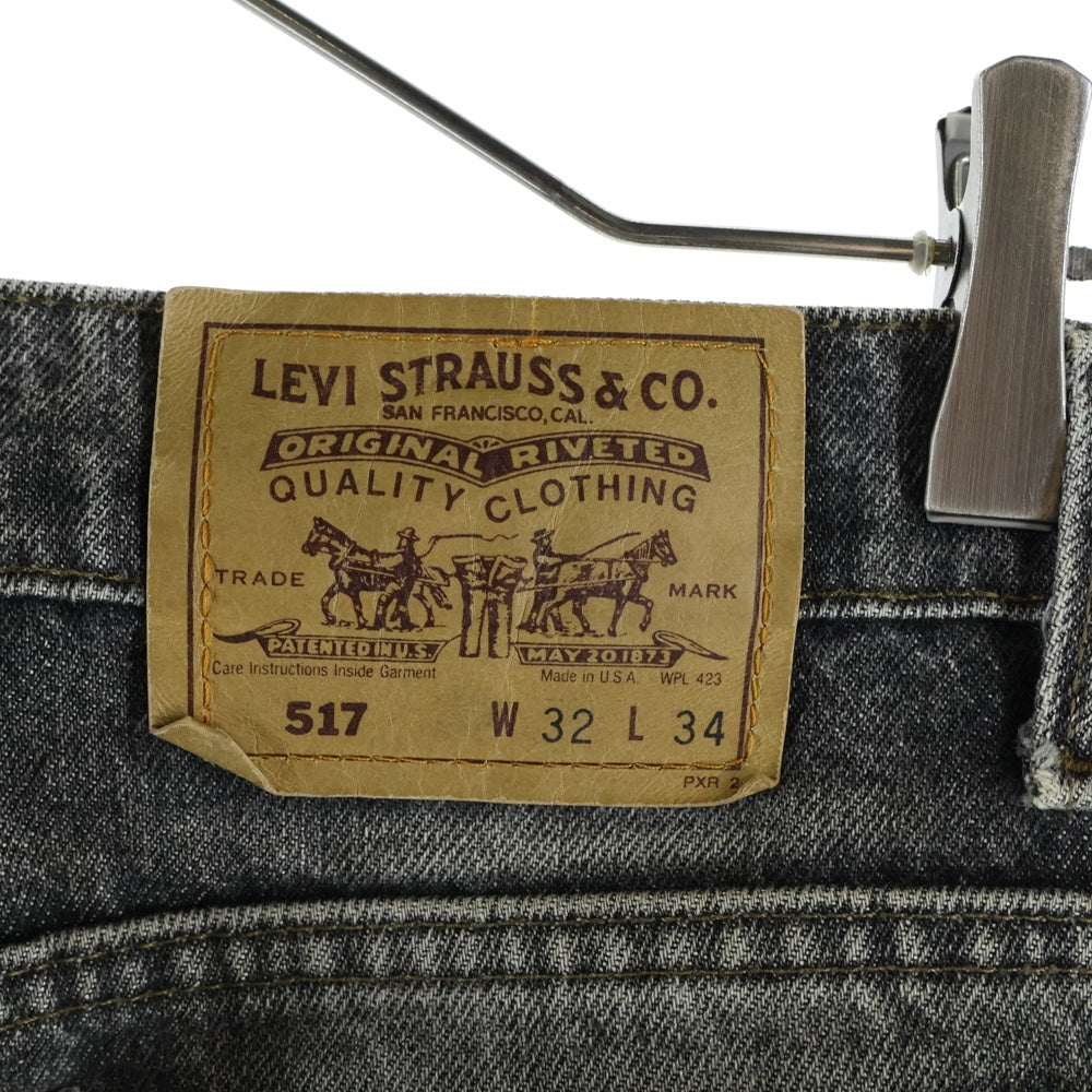 Levi's(リーバイス) 90S 517 スモールe ボタン裏刻印515 先染め USA製 ボタンフライ ブーツカット デニムパンツ ブラック