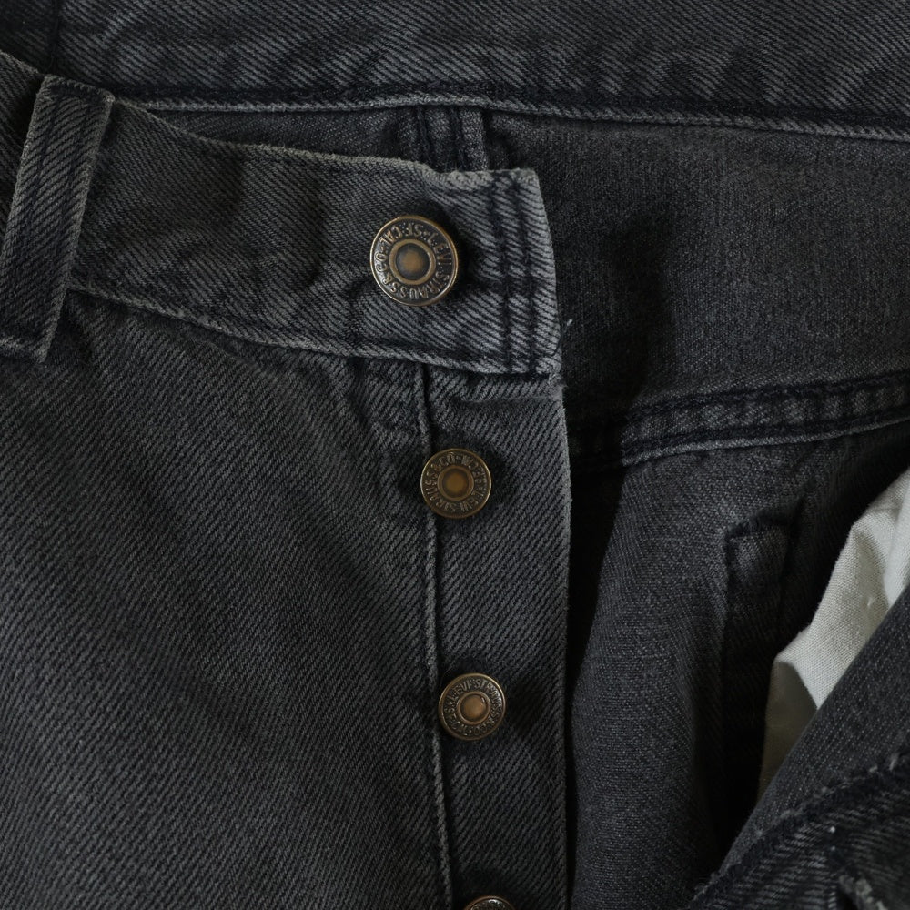 Levi's(リーバイス) 90S 501 サークルR 後染め USA製 ボタンフライ デニムパンツ ブラック