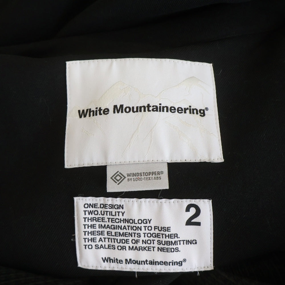 White Mountaineering(ホワイトマウンテニアリング) WINDSTOPPER STRETCH COAT WM2473211 ウィンドストッパー ストレッチロングコート ブラック