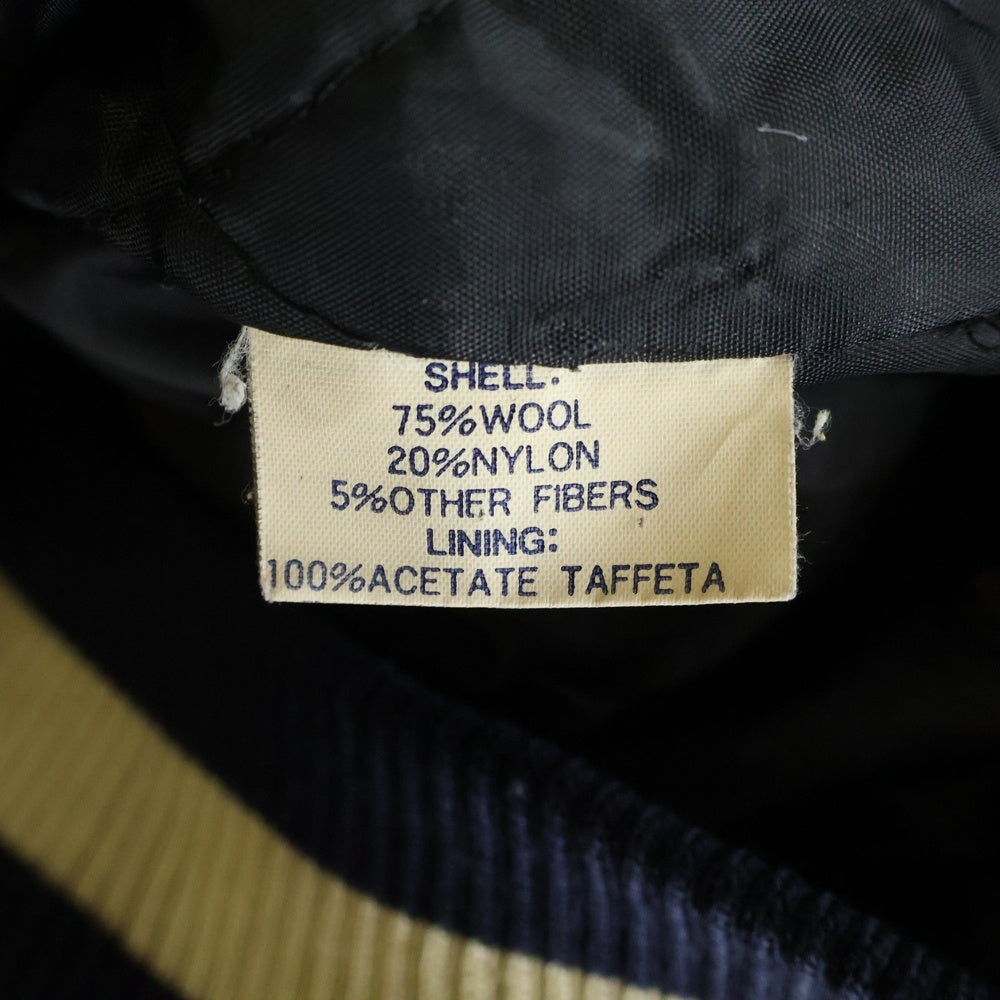 STUSSY(ステューシー) 90S BIG 4 VARSITY STADIUM JACKET 紺タグ ビッグ4 バーシティ スタジアム ジャケット WPL10075 ブラック/ブルー