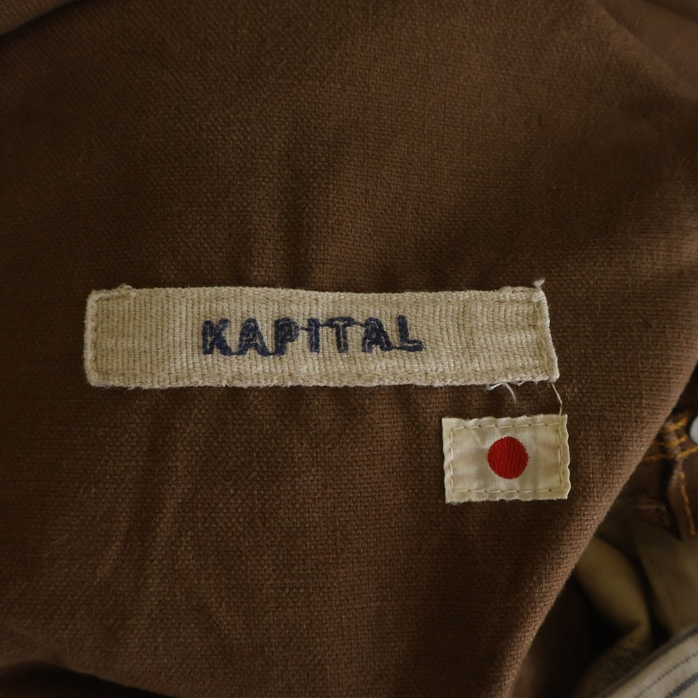 KAPITAL(キャピタル) DENIM OVERALL フロントボタン デニムオーバーオール ブラウン