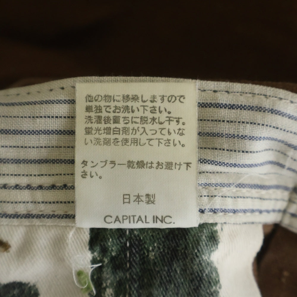 KAPITAL(キャピタル) DENIM OVERALL フロントボタン デニムオーバーオール ブラウン