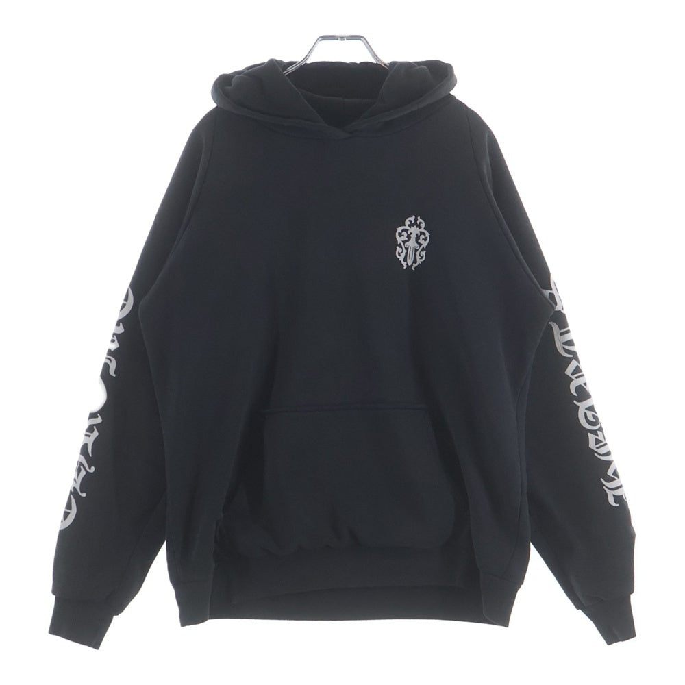 CHROME HEARTS(クロムハーツ) OLD SWTSHRT PLVR VINE DAGGER オールドモデル ヴァインダガー ホースシュー プリント サーマル裏地 プルオーバーパーカー スウェット ブラック