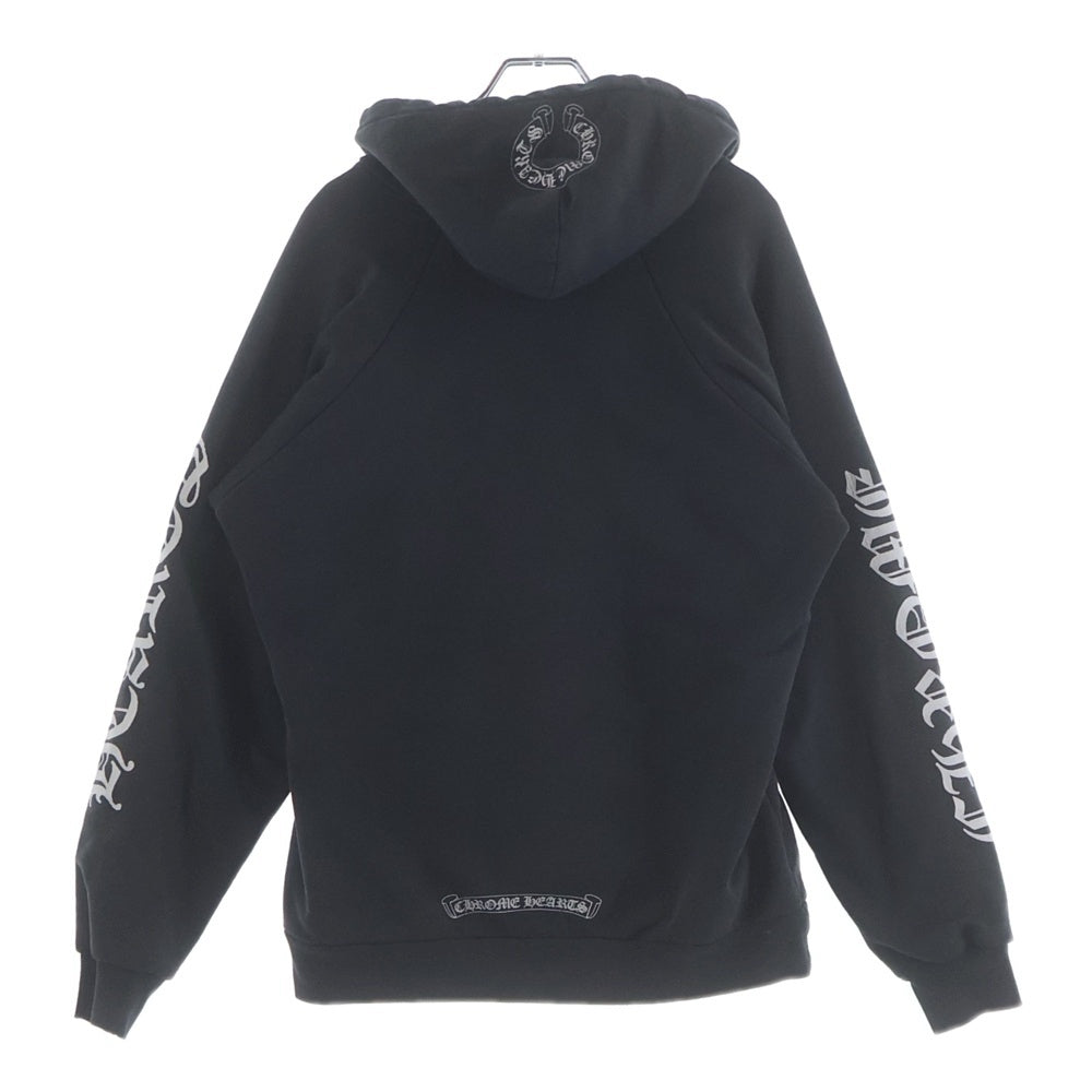 CHROME HEARTS(クロムハーツ) OLD SWTSHRT PLVR VINE DAGGER オールドモデル ヴァインダガー ホースシュー プリント サーマル裏地 プルオーバーパーカー スウェット ブラック