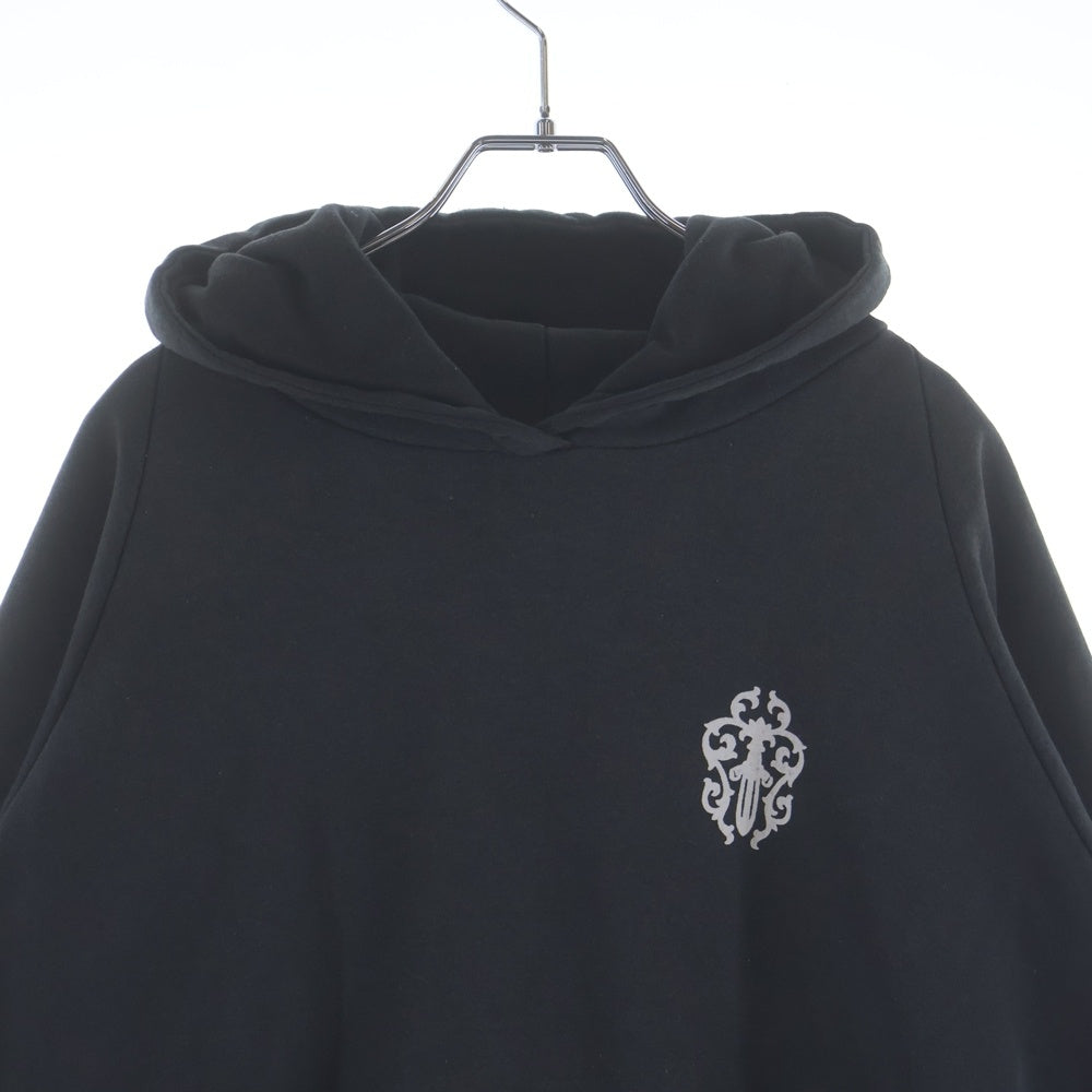 CHROME HEARTS(クロムハーツ) OLD SWTSHRT PLVR VINE DAGGER オールドモデル ヴァインダガー ホースシュー プリント サーマル裏地 プルオーバーパーカー スウェット ブラック