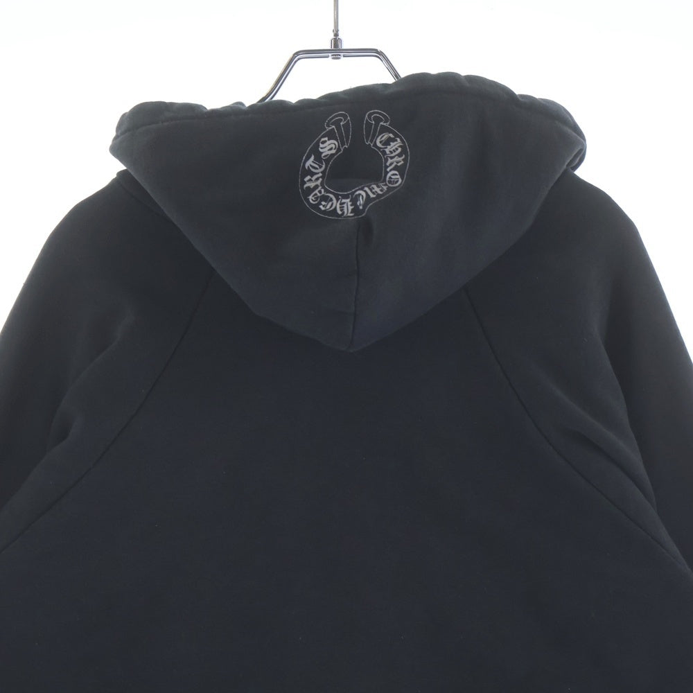 CHROME HEARTS(クロムハーツ) OLD SWTSHRT PLVR VINE DAGGER オールドモデル ヴァインダガー ホースシュー プリント サーマル裏地 プルオーバーパーカー スウェット ブラック
