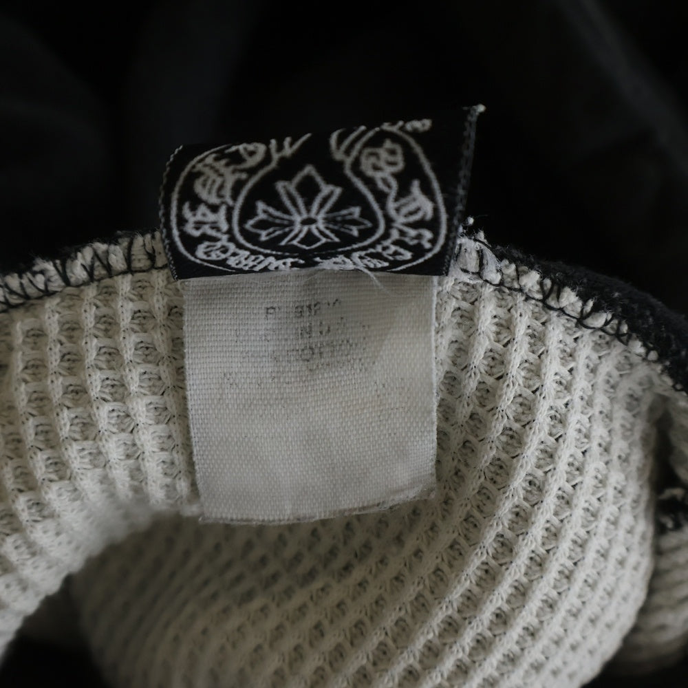CHROME HEARTS(クロムハーツ) OLD SWTSHRT PLVR VINE DAGGER オールドモデル ヴァインダガー ホースシュー プリント サーマル裏地 プルオーバーパーカー スウェット ブラック