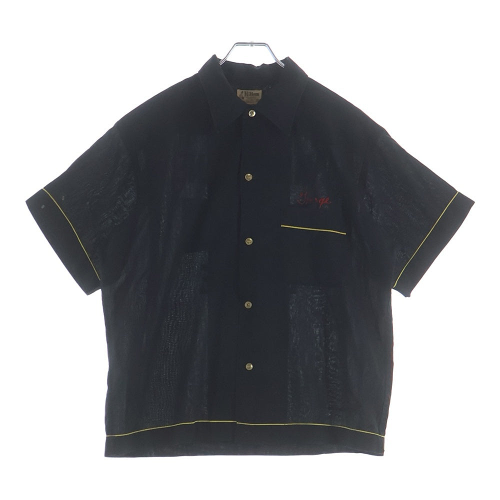 VINTAGE(ヴィンテージ) 50-60S HILTON RAYON BOWLING SHIRTS 刺繍 バドワイザー ボーリングシャツ ブラック