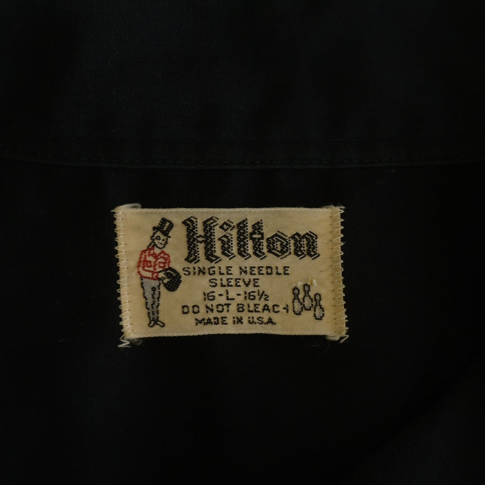 VINTAGE(ヴィンテージ) 50-60S HILTON RAYON BOWLING SHIRTS 刺繍 バドワイザー ボーリングシャツ ブラック
