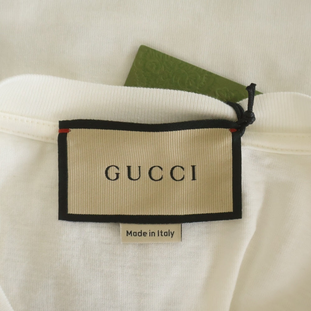 GUCCI(グッチ) Palm Tree Sequin 615044 パームツリー スパンコール 半袖Tシャツ ホワイト