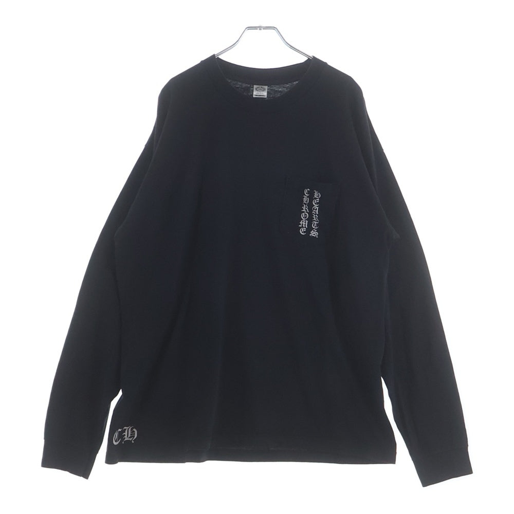 CHROME HEARTS(クロムハーツ) RS3 CROSS L/S TEE ヴァーティカルロゴ アールエススリー 長袖クルーネックカットソー ブラック