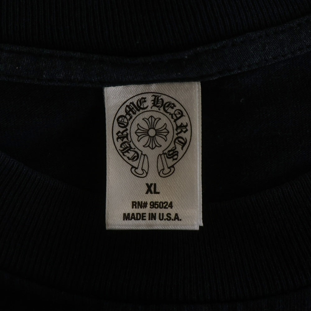 CHROME HEARTS(クロムハーツ) RS3 CROSS L/S TEE ヴァーティカルロゴ アールエススリー 長袖クルーネックカットソー ブラック