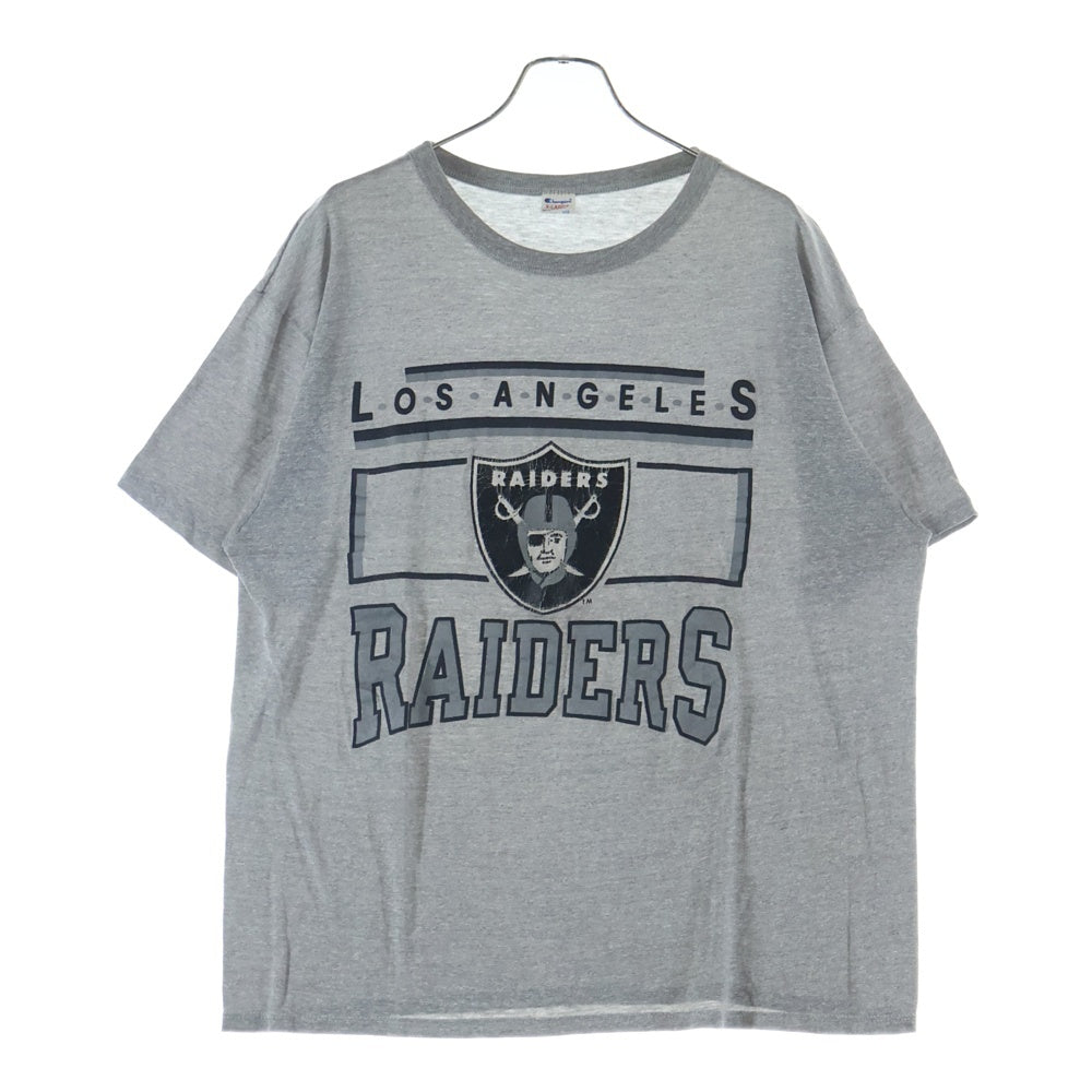 CHAMPION(チャンピオン) 80S RAIDERS PRINT TEE ライダース プリント 半袖カットソーTシャツ グレー