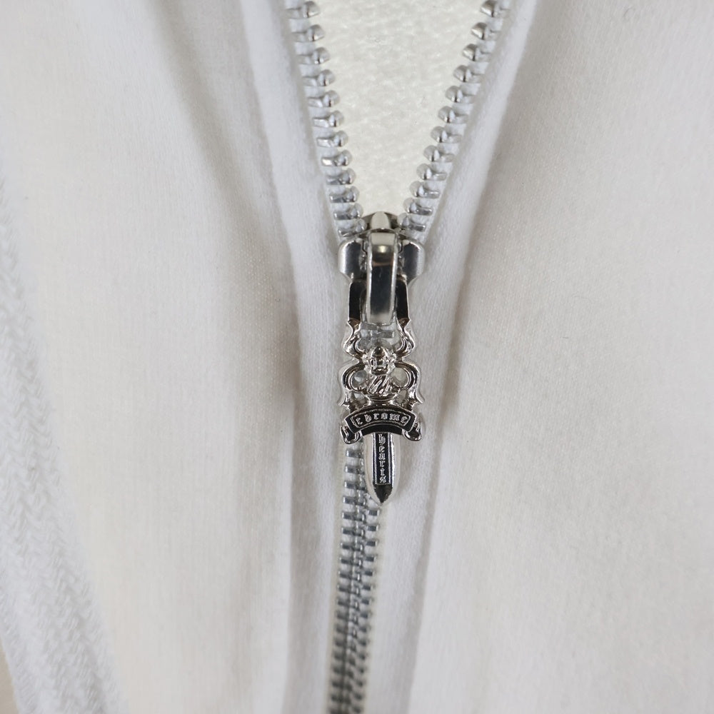 CHROME HEARTS(クロムハーツ) Vertical Arm Logo Zip Up Hoodie バーティカルアームロゴ ジップアップフーディー パーカー ホワイト