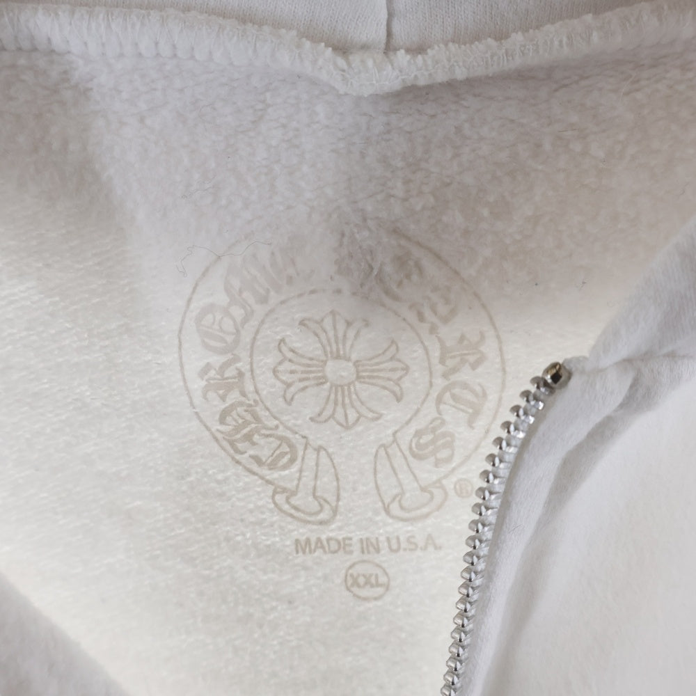CHROME HEARTS(クロムハーツ) Vertical Arm Logo Zip Up Hoodie バーティカルアームロゴ ジップアップフーディー パーカー ホワイト