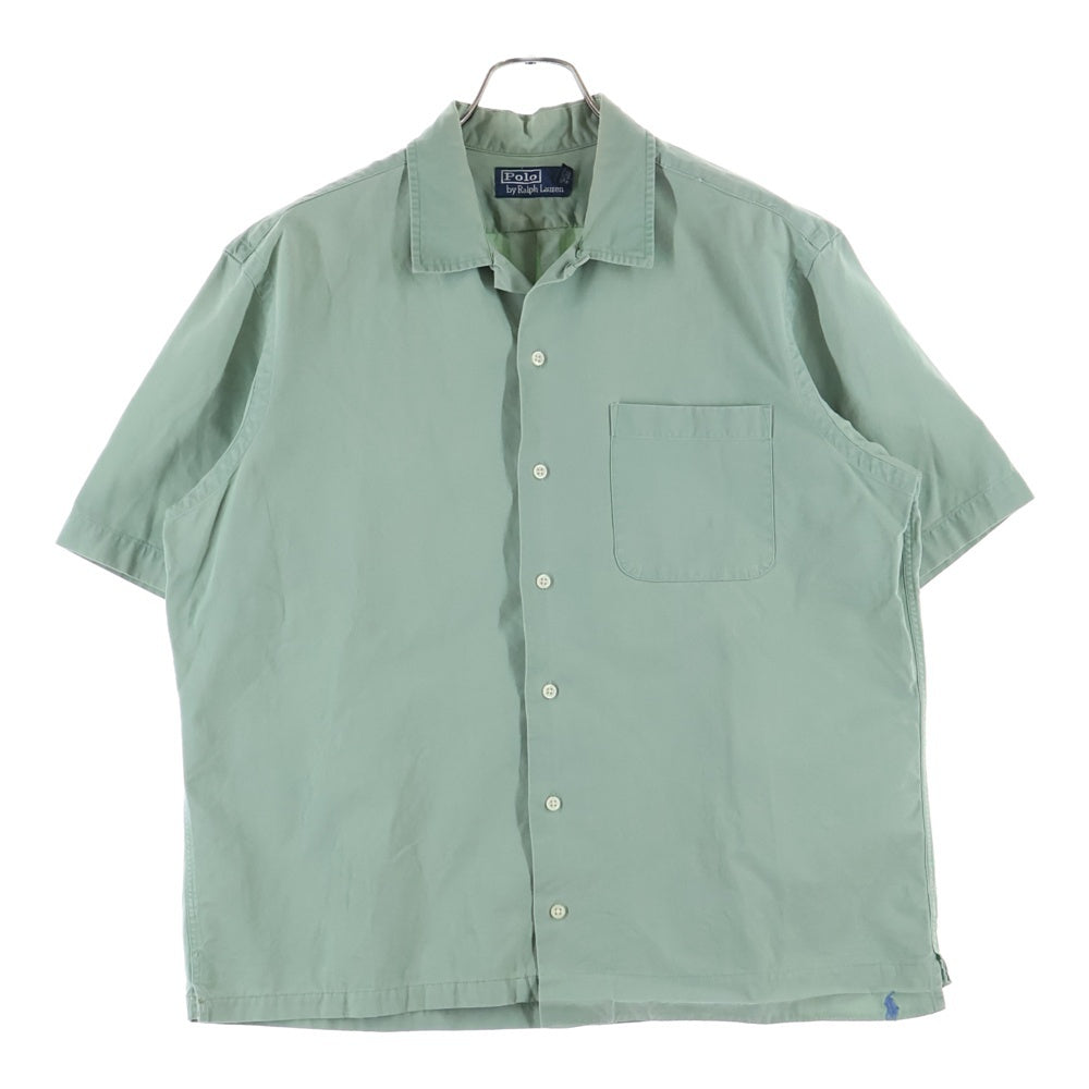 POLO RALPH LAUREN(ポロラルフローレン) COTTON SILK OPEN COLLAR S/S SHIRT コットン シルク オープンカラー 半袖シャツ グリーン