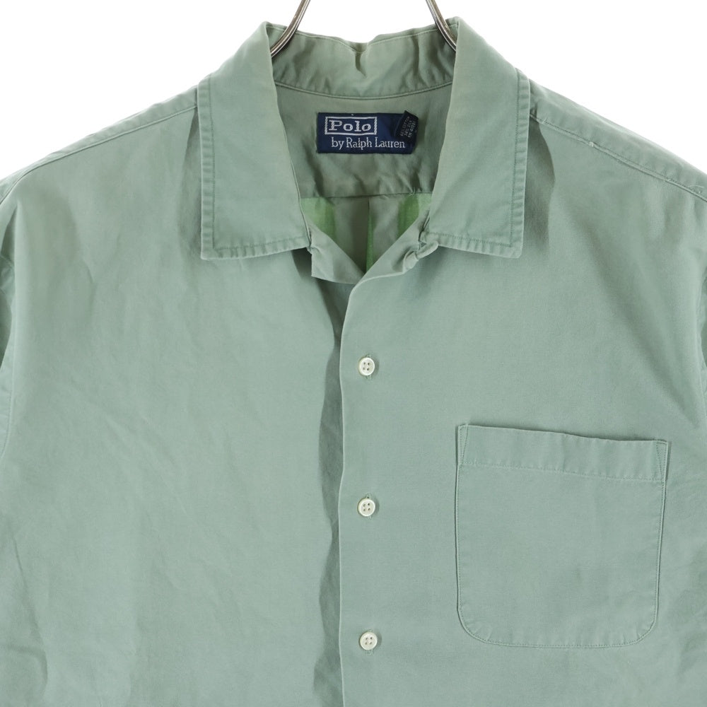 POLO RALPH LAUREN(ポロラルフローレン) COTTON SILK OPEN COLLAR S/S SHIRT コットン シルク オープンカラー 半袖シャツ グリーン