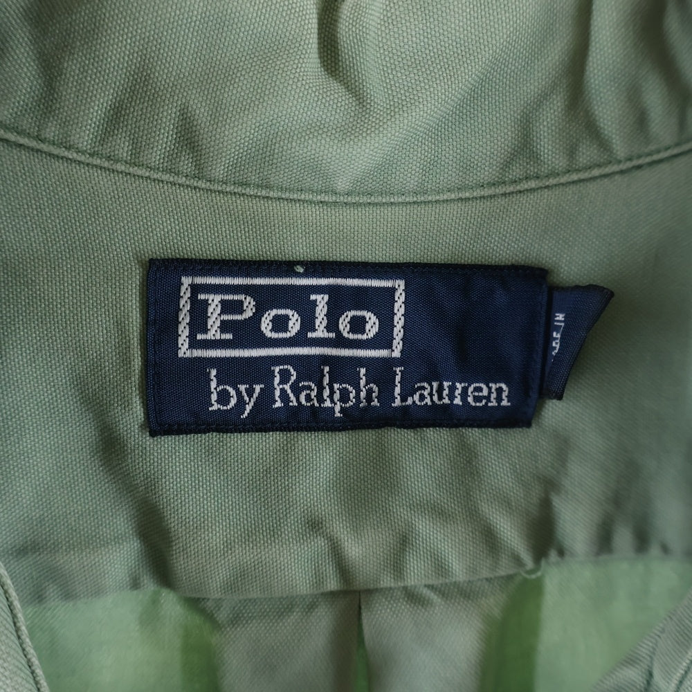 POLO RALPH LAUREN(ポロラルフローレン) COTTON SILK OPEN COLLAR S/S SHIRT コットン シルク オープンカラー 半袖シャツ グリーン