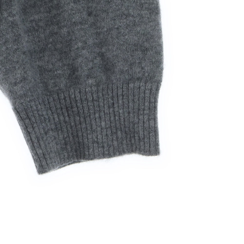 miumiu(ミュウミュウ) Logo Embroidered Cashmere Polo Knit Sweater カシミヤニット 長袖ポロシャツ グレー