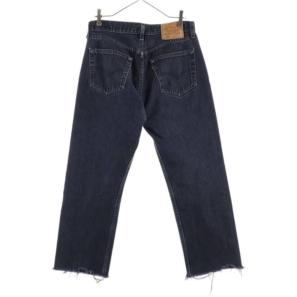 Levi's(リーバイス) 90S 501 CUT OFF 後染め ボタン裏刻印522 スモールe デニムパンツ ブラック