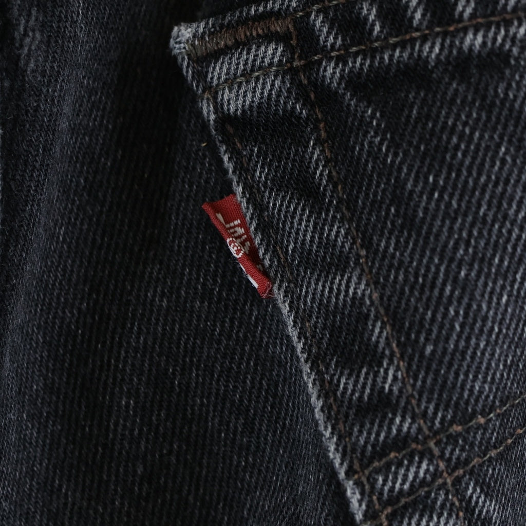 Levi's(リーバイス) 90S 501 CUT OFF 後染め ボタン裏刻印522 スモールe デニムパンツ ブラック