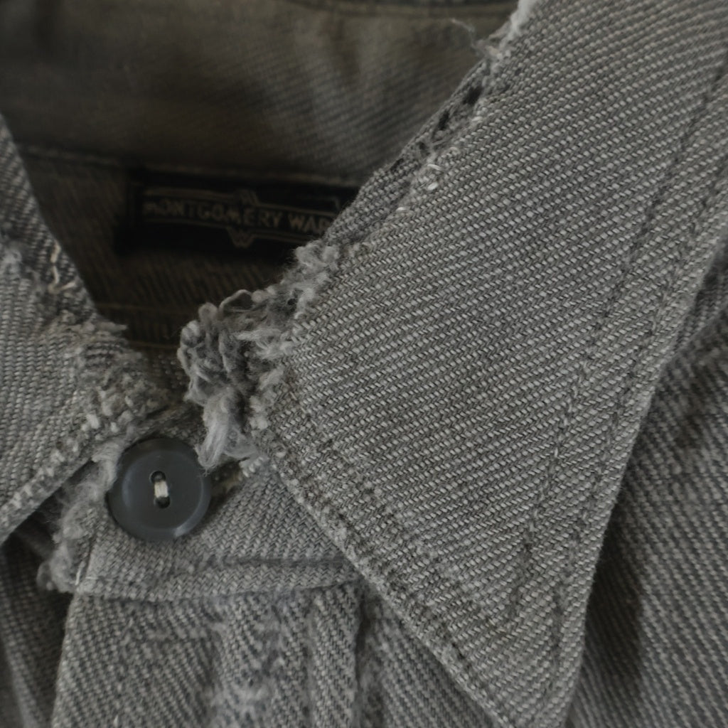 VINTAGE(ヴィンテージ) 30-40S MONTGOMERY WARD CHAMBRAY WORK SHIRT マチ 耳付き シャンブレー ワーク シャツ ブラック