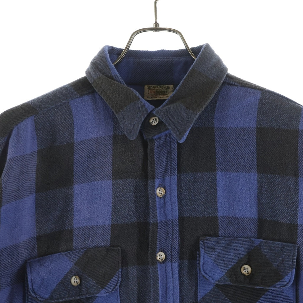 FIVE BROTHERS(ファイブブラザー) 90S FLANNEL CHECK L/S SHIRT フランネルチェック長袖シャツ ブラック/ブルー