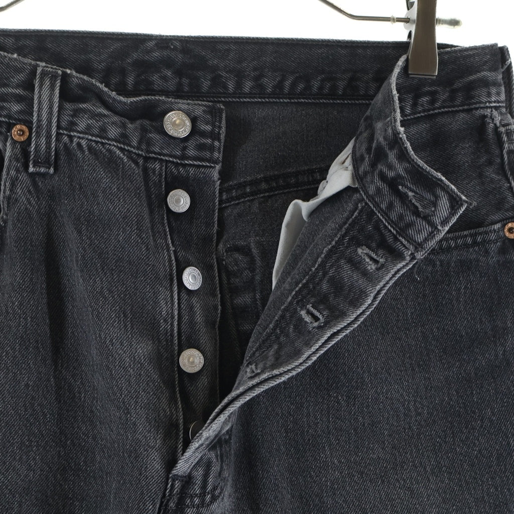 Levi's(リーバイス) 90S 501 ボタン裏刻印522 スモールe 後染め USA製 カットオフ デニムパンツ ブラック