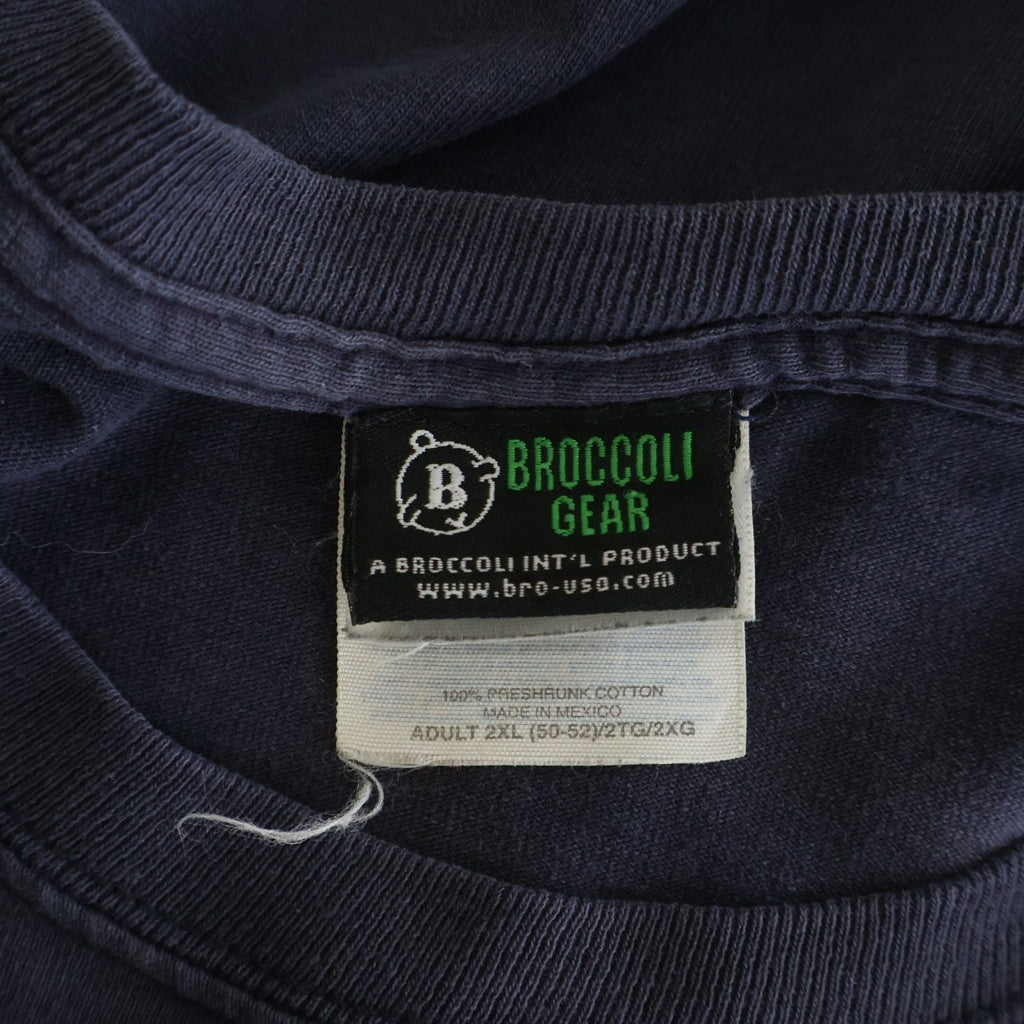 VINTAGE(ヴィンテージ) 00S FLCL BROCCOLI GEAR フリクリ ハルハラ・ハル子 アニメ フロント プリント 半袖Tシャツ カットソー ネイビー